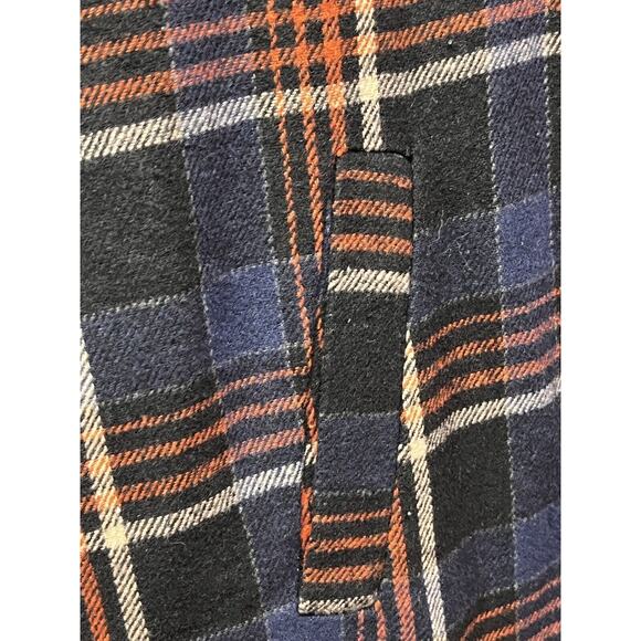 Shein MOOSTA Plaid Pocket Drop Shoulder Flannel Shacket Coat Womens Small Blue - Picture 6 of 9